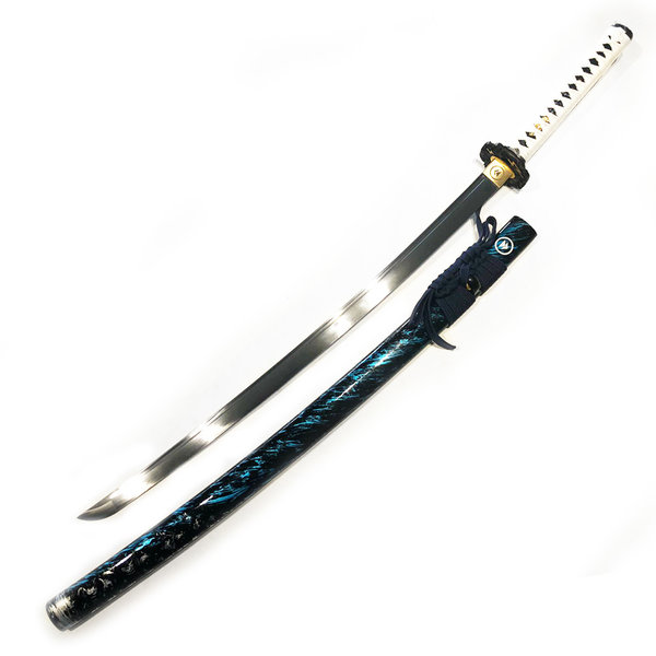 (PRE-COMMANDE) Fantôme de Tsushima - Epée de Jin - Sakai Katana bleu - 1045 FULL TANG (Disponible mi-Novembre)
