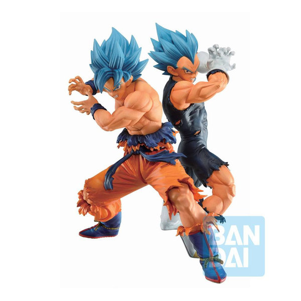 Bandai Dragon Ball Super - SSGSS Son Goku & SSGSS Vegeta (VS Omnibus Super) - Ichibansho PVC Statues 20 - 21 cm