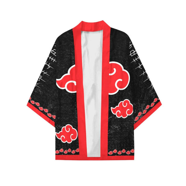 Haori Naruto - Akatsuki Haori Kimono Jacke - Rote Wolke Logo - Cosplay