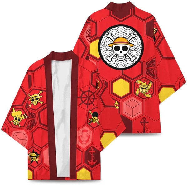 One Piece - Luffy Haori kimono Jacket - Strawhat Logo - Cosplay