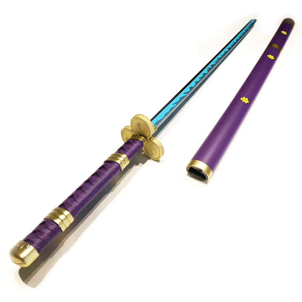 102cm Cosplay One piece zoro new sword enma sword weapon Katana Samurai  Purple Wooden wood Sword model Anime show Costume party