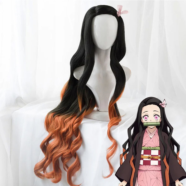 Cosplay Wigs Pruik - Nezuko Kamado - Demon Slayer - Kimetsu no Yaiba - Anime Cosplay