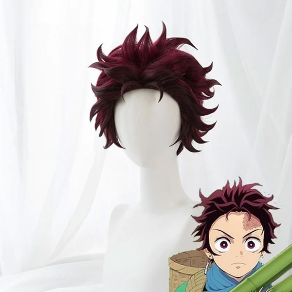 Cosplay Wigs WIG - Tanjiro Kamado - Demon Slayer - Kimetsu no Yaiba - Anime Cosplay