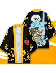One Piece - Trafalgar Law Haori Kimono Jacket - Heart Pirates Crew - Cosplay