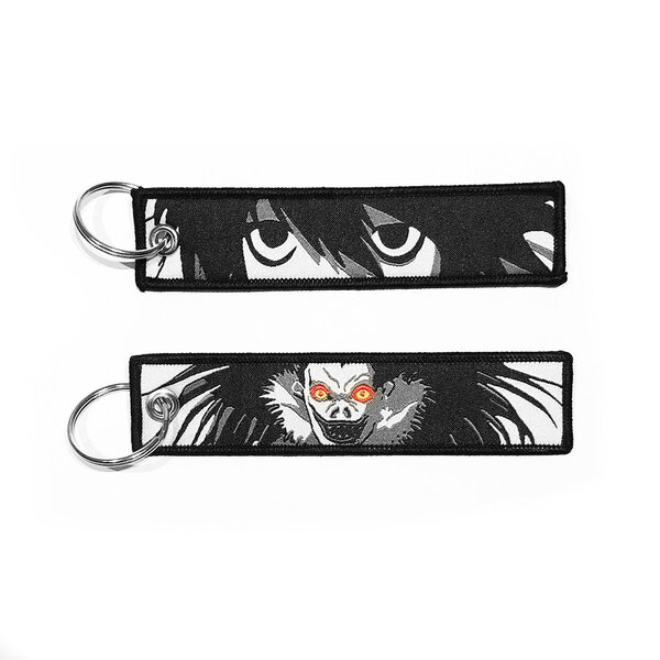 ONH KEY Deathnote Embroidered Keytag - Ryuk and L Anime Double Sided Keychain