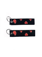 ONH KEY Naruto Embroidered Keytag - Akatsuki Clouds Anime Double Sided Keychain