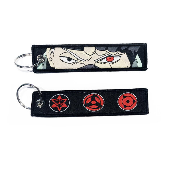 ONH KEY Naruto Embroidered Keytag - Kakashi Sharingan Anime Double Sided Keychain