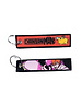 ONH KEY Chainsaw Man geborduurde Keytag - Denji en Pochita Anime dubbelzijdige sleutelhanger