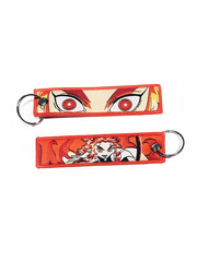 ONH KEY Demon Slayer Embroidered Keytag - Rengoku Fire Flame Red Anime Double Sided Keychain