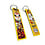 ONH KEY Demon Slayer Embroidered Keytag - Rengoku Fire Flame Yellow Anime Double Sided Keychain