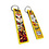 ONH KEY Porte-clés brodé Demon Slayer - Rengoku Fire Flame Yellow Double Face - Anime