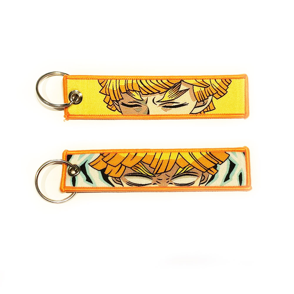Embroidered Keytag - Zenitsu Thunderclap Anime Double Sided Embroidered Keytag - Zenitsu Thunderclap Anime Double Sided