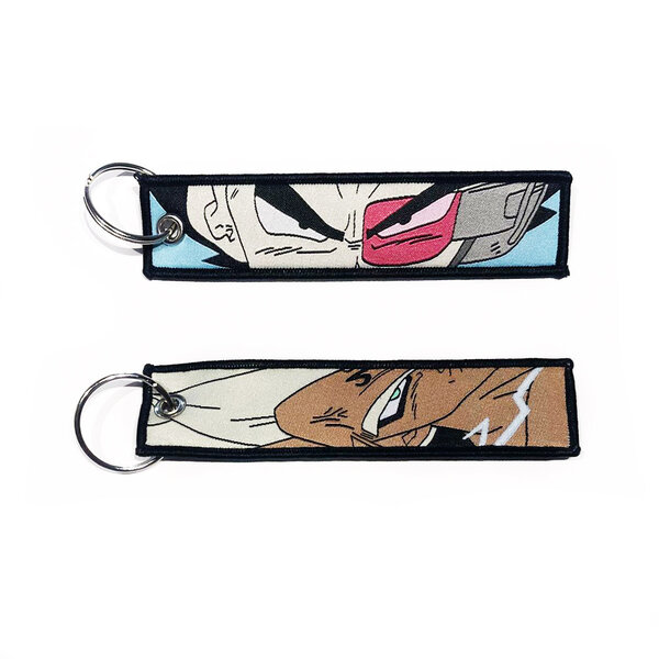 ONH KEY Dragon Ball Z Gestickter Schlüsselanhänger - Vegeta Anime zweiseitige Schlüssel Tag