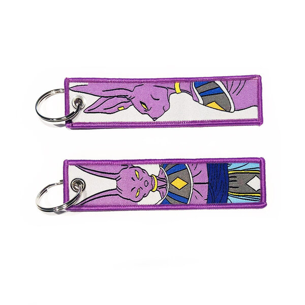 ONH KEY Dragon Ball Z geborduurde Keytag - Beerus Anime dubbelzijdige sleutelhanger