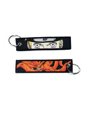 ONH KEY Naruto geborduurde Keytag - Kurama - Kyuubi Nine Tails Anime dubbelzijdige sleutelhanger