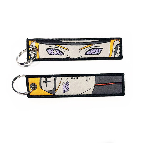ONH KEY Naruto Embroidered Keytag - Pain - Rinnegan Anime Double Sided Keychain