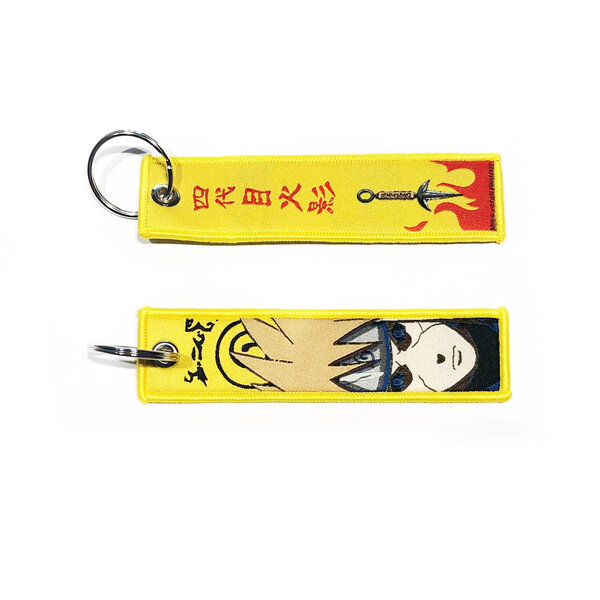 ONH KEY Naruto gestickter Schlüsselanhänger - Minato Namikaze Wiederauferstehung Anime zweiseitige Schlüssel Tag