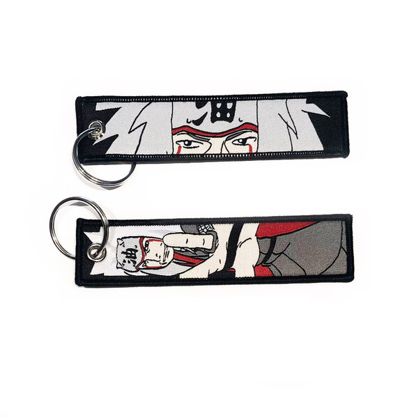 ONH KEY Gestickter Naruto Schlüsselanhänger - Jiraiya Sannin Anime zweiseitige Schlüssel Tag