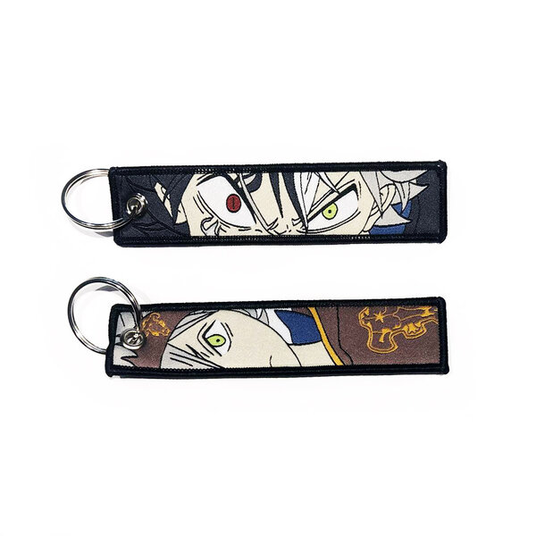 ONH KEY Black Clover Geborduurde Keytag - Asta Anime Dubbelzijdige Sleutelhanger