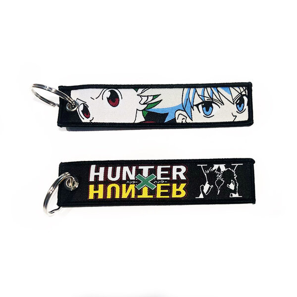 ONH KEY Hunter X Hunter Gestickter Schlüsselanhänger - Gon und Killua Anime zweiseitige Schlüssel Tag