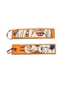 ONH KEY Chainsaw Man geborduurde Keytag - Power bloed duivel Anime dubbelzijdige sleutelhanger