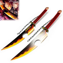 DEMON SLAYER - Tengen Uzui Set d'épées V2 - Ambre Nichirin Lame - Métallique