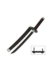  Tanto - Tanjiro Kamado Tanto zwaard - Zwarte Nichirin - Metalen Demon Slayer Mini Katana - 45 cm