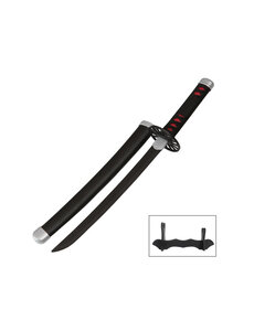 Tanto - Tanjiro Kamado Tanto sword - Black Nichirin - Metal Demon Slayer Mini Katana - 45 cm