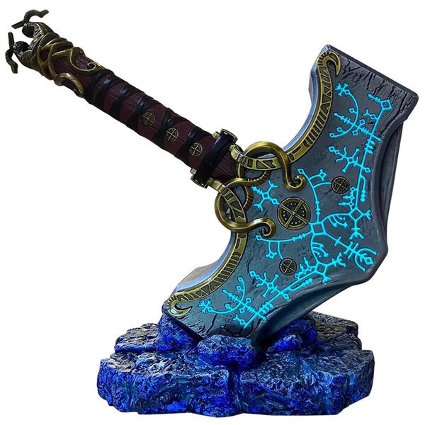 Deluxe Hammer of Thor - GOD OF WAR - RAGNAROK -  Glow in the Dark - Metal 1:1 Sized