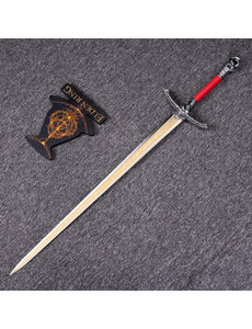  (PRÉCOMMANDE) ELDEN RING - Grande Épée Carian ROUGE de Rellana - Épée du Chevalier de la Lune - Avec Présentoir en Bois (Disponible Fin Mars)