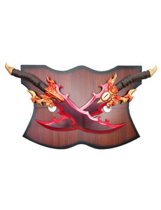  (PRE-ORDER) SOLO LEVELING - Dual Daggers van Demon King Baran - Metaal 63cm - Sung Jinwoo - Set van 2 - Met Houten Display (Beschikbaar Eind Maart)