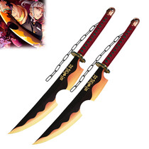(PRÉCOMMANDE) DEMON SLAYER - Tengen Uzui Set d'épées V2 - Ambre Nichirin Lame - Métallique (Disponible mi-avril)