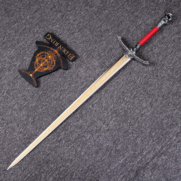 (PRE-ORDER) ELDEN RING - RED Carian Greatsword from Rellana - Twin Moon Knight Sword - With Wooden Display (Available Mid April)