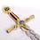 (PRE-ORDER) FREEMASON – Flame-Bladed Masonic Tyler Sword (Flamberge) – Ceremonial with Wooden Display Plaque | Square and Compasses (±101 cm) (Available from approx. 28 November 2026)