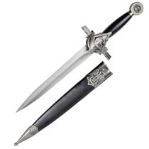 (PRÉCOMMANDE) FRANC-MAÇON – Dague Lettre G avec Équerre et Compas & Œil de la Providence – Décorative avec Fourreau (±42 cm) (Disponible à partir de mi-décembre 2026)
