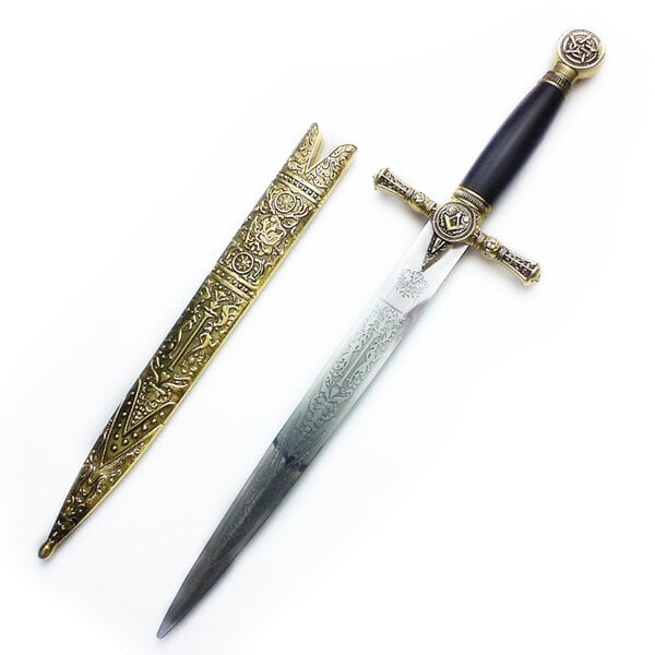 (PRE-ORDER) FREEMASON – Dagger Brass-Coloured with Blazing Star (Available from mid-December 2026)