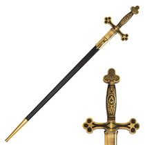 (PRE-ORDER) FREEMASON – Ceremonial Sword Brass-Coloured with Sacred Triangle (Available from mid-December 2026)