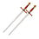 (PRE-ORDER) TEMPELIER – Ridder Set met 2 Zwaarden en Schild – Rood Kruis Wanddisplay met Houten Wandplaat (Beschikbaar vanaf half december 2026)