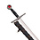(PRÉCOMMANDE) TEMPLIERE –Épée Courte avec Croix Rouge Noir – Dague de Chevalier Décorative avec Fourreau (Disponible à partir de mi-décembre 2026