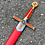 (PRÉCOMMANDE) TEMPLIERE –Épée Templière Rouge et Or avec Croix Rouge – Royal Red Épée de Chevalier Décorative avec Fourreau en Cuir (Disponible à partir de mi-décembre 2026)
