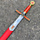 (PRE-ORDER) TEMPLAR Sword Red and Gold with Red Cross – Royal Red Decorative Knight Sword with Leather Sheath (Available from mid-December 2026)