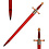 (PRE-ORDER) TEMPLAR Sword Red and Gold with Red Cross – Royal Red Decorative Knight Sword with Leather Sheath (Available from mid-December 2026)