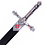 (PRE-ORDER) TEMPLAR - King Arthur Sword with Crown and Red Gems – Templar Knight Decorative Sword with Leather Sheath (Available from mid-December 2026)