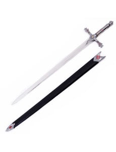  (PRÉCOMMANDE) TEMPLIERE –Épée Roi Arthur avec Couronne et Gemmes Rouges – Épée Chevalier Décorative avec Fourreau en Cuir (Disponible à partir de mi-décembre 2026)
