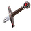 (PRE-ORDER) TEMPLAR Sword with Three Red Crosses Brown and Gold – Decorative Knight Sword with Wooden Wall Mount (Available from mid-December 2026)