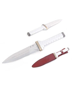  (PRE-ORDER) Vinland Saga Thorfinn Dolk Replica Wit (42 cm) – Viking Cosplay Mes met Schede (Beschikbaar vanaf half december 2026)