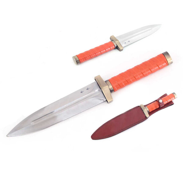 (PRE-ORDER) Vinland Saga Thorfinn Dagger Replica Brown-Orange (42 cm) – Viking Cosplay Knife with Sheath (Available from mid-December 2026)