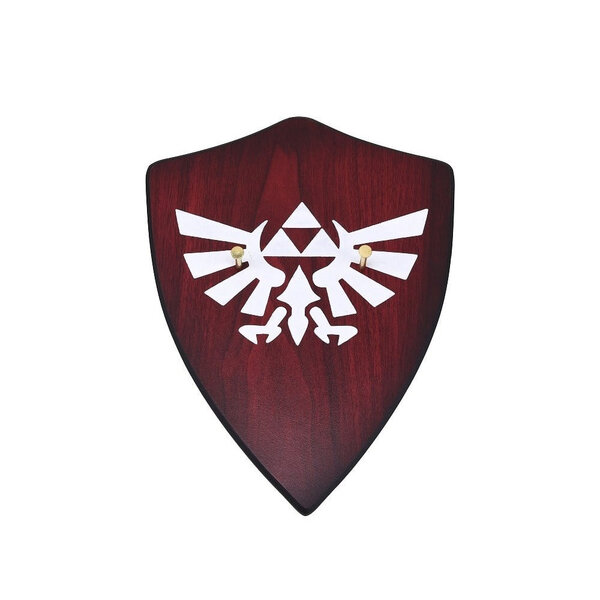 (PRÉCOMMANDE) Support Mural Zelda Hylian Crest Réplique (23 x 30 cm) – Présentoir Mural en Bois pour Épée (Disponible à partir de mi-décembre 2026