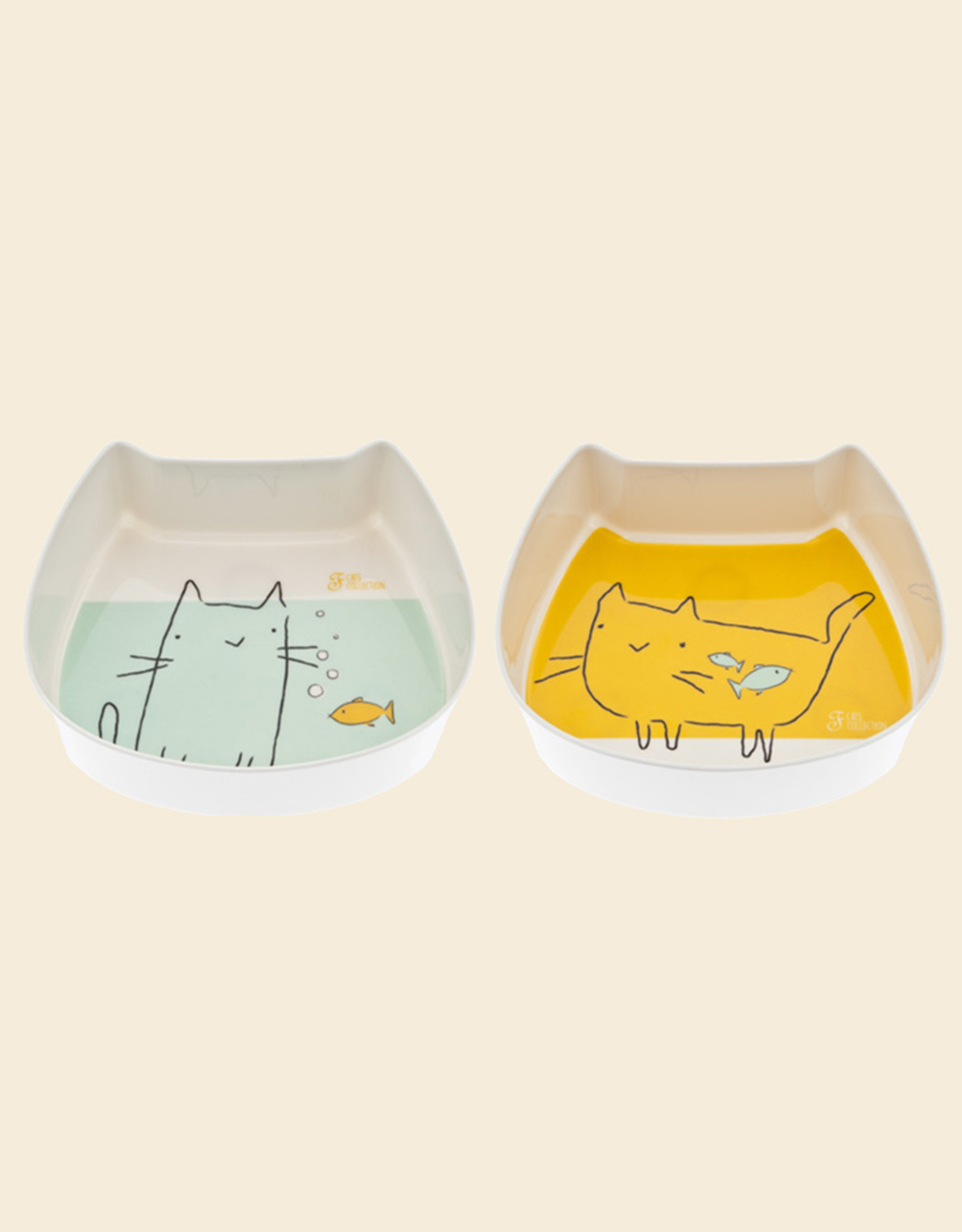 Set Plastic Food and Water Bowl | Cat