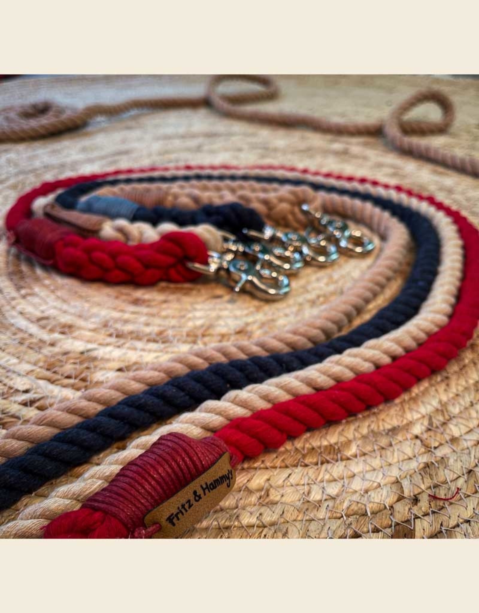 Dog Leash Cotton Rope l Red Ruby